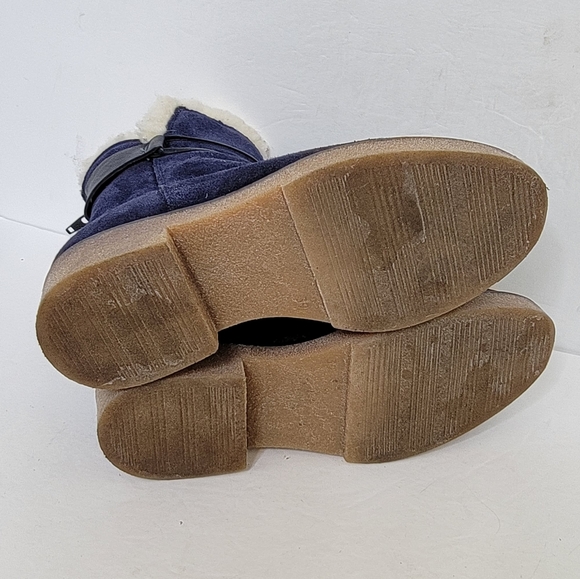 Sundance Blue Willette Shearling-lined Leather Suede Boots Size 39 - Picture 8 of 10